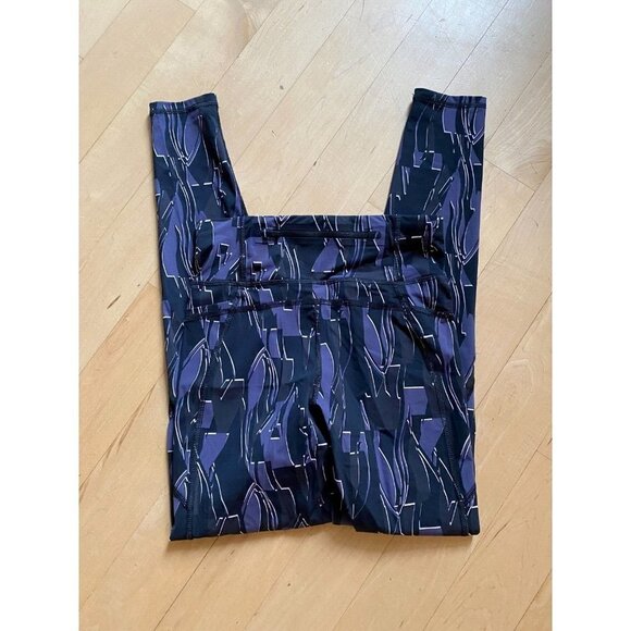 SWEATY Betty BNWOT "Zero Gravity" Tights Full Length New Pullon Black Abstract. - Picture 7 of 7